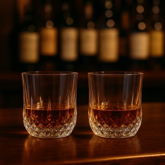 Cristal d’Arques Longchamp Whiskey Glasses 10.8 Oz. Crystal Tumblers Set Of 2 - Picture 5 of 5